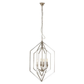 Venik Hexagonal 4 Lights Chandelier Ceiling Light In Nickel