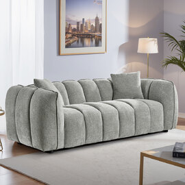 Ventura Fabric 3 Seater Sofa In Grey