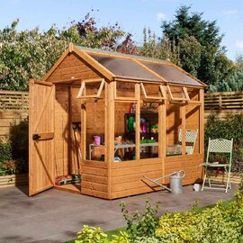 Verdant 6x8 Wooden Summerhouse in Honey Brown