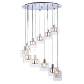 Verina Wall Hung 12 Drop Pendant Light In Clear Capsule