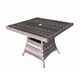 Vernal Glass Top Garden Square Dining Table In Grey