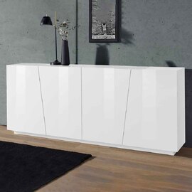 Verndale High Gloss Storage Cabinet With 4 Doors In White