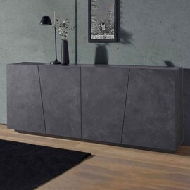 Verndale Wooden Storage Cabinet With 4 Doors In Slate