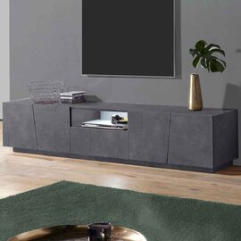 Verndale Wooden TV Stand With 4 Doors 1 Drawer In Slate