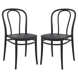 Victor Black Polypropylene Dining Chairs In Pair