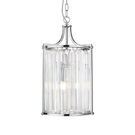 Victoria 2 Light Clear Crystal Shade Pendant Light In Chrome