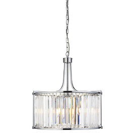 Victoria 5 Light Clear Crystal Pendant Light In Chrome