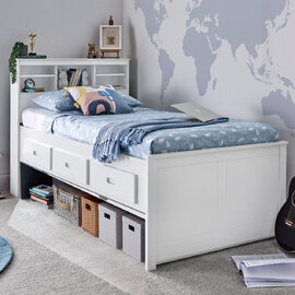 Vidalia Wooden Guest Bed With 3 Drawers In White