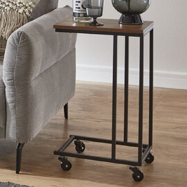 Vienna Wooden Drinks Serving Trolley In Oak And Black