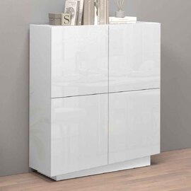 Vigo High Gloss Highboard With 4 Doors In White
