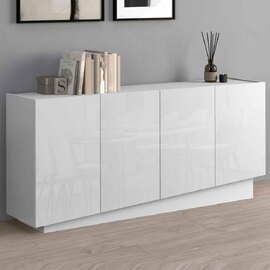 Vigo High Gloss Storage Cabinet With 4 Doors In White