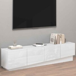 Vigo High Gloss TV Stand With 4 Doors In White