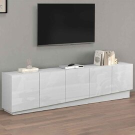Vigo High Gloss TV Stand With 5 Doors In White