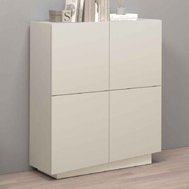 Vigo Wooden Highboard With 4 Doors In Cashmere