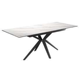 Villanova Sintered Ceramic Extending Dining Table In Gloss White