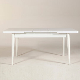 Vina Rectangular Wooden Extending Dining Table in White
