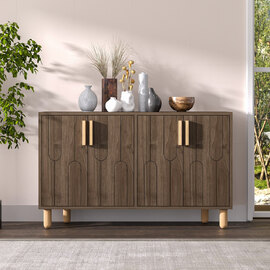 Vincent Wooden Sideboard with 4 Doors in Walnut