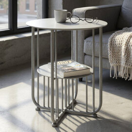 Vineland Metal End Table In Grey