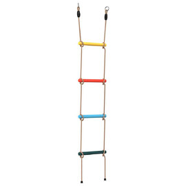 Vineland Rattan Kids Rope Ladder With 4 Rungs In Multicolour