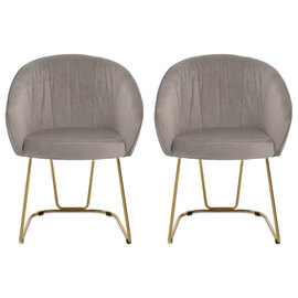 Vinita Upholstered Mink Velvet Dining Chairs In A Pair