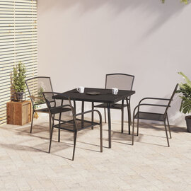 Vino Large Square Steel 5 Piece Garden Dining Set In Anthracite