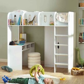 Virelli Wooden High Sleeper Bunk Bed in White