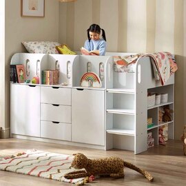 Virelli Wooden Mid Sleeper Bunk Bed in White