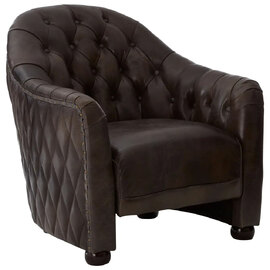 Viroqua Genuine Leather Classic Bedroom Chair In Grey