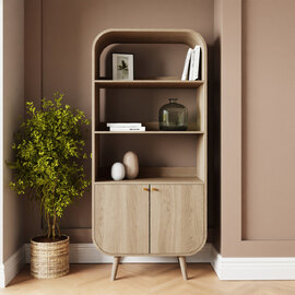 Vormel Wooden Display Unit with 2 Doors in Oak