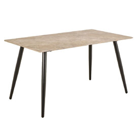 Waldorf Ceramic Top Rectangular Dining Table In Brown