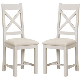 Waldorf Oyster Grey Wooden Dining Chairs - Pair