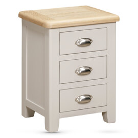 Waldorf Wooden Bedside Cabinet With 3 Drawers In Oak And White