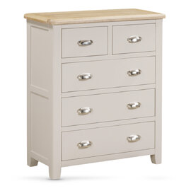 Waldorf Wooden Chest Of 5 Drawers In Oak And White