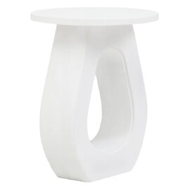 Walhalla Wooden Round End Table In White