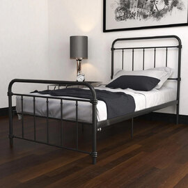 Wallach Metal Single Bed In Black