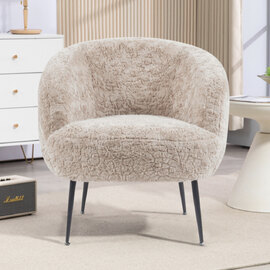 Waller Fabric Bedroom Chair With Black Legs In Fawn