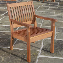 Walsall Wooden Garden Armchair In Honey Brown