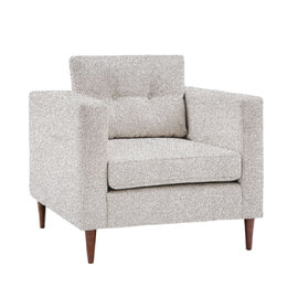 Wantagh Fabric Armchair With Oak Legs In Light Grey