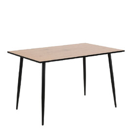 Warren Wooden Dining Table With Black Legs In Oak