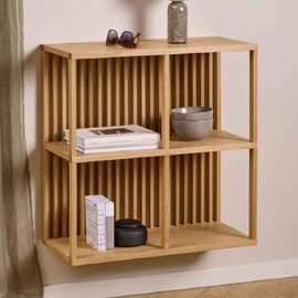 Warsaw Wooden Wall Shelf With 3 Shelves - Oak