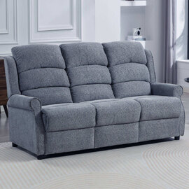 Warth Fabric 3 Seater Sofa in Steel Blue