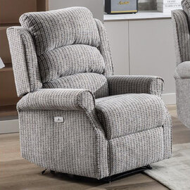 Warth Fabric Electric Recliner 1 Seater Sofa In Latte