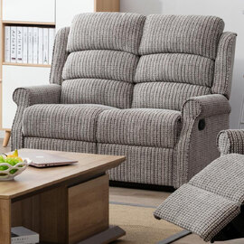 Warth Fabric Recliner 2 Seater Sofa In Latte