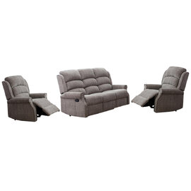 Warth Fabric Recliner 3+1+1 Seater Sofa Set In Latte