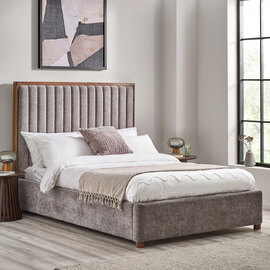 Warwick Fabric King Size Bed in Grey