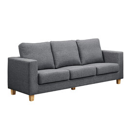 Caridad Linen Fabric 3 Seater Sofa In Dark Grey
