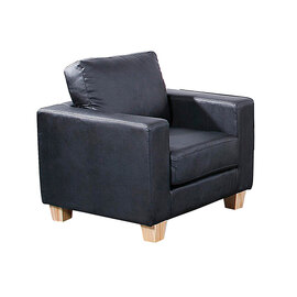 Caridad PU Leather 1 Seater Sofa In Black