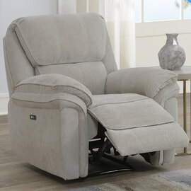 Wauchula Fabric Electric Recliner 1 Seater Sofa - Beige