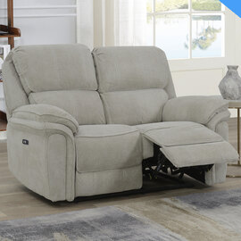 Wauchula Fabric Electric Recliner 2 Seater Sofa - Beige