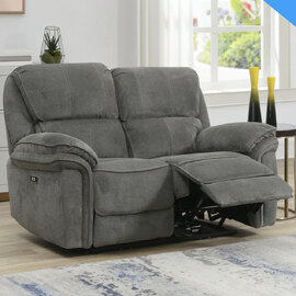 Wauchula Fabric Electric Recliner 2 Seater Sofa - Stone